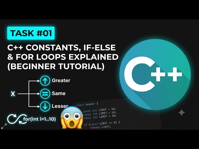 C++ Constants, If-Else & For Loops Explained (Beginner Tutorial)