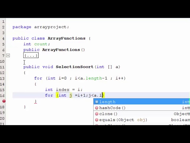 Data Structure with Java -Selection Sort Algorithm