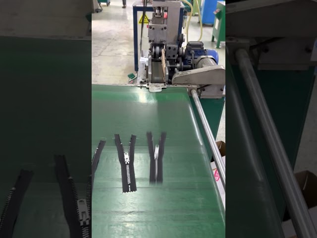Zippers being produced by the machine