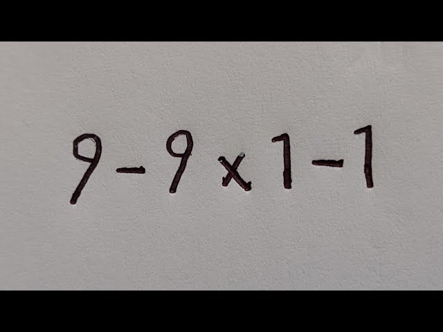 Tricky Math Problem