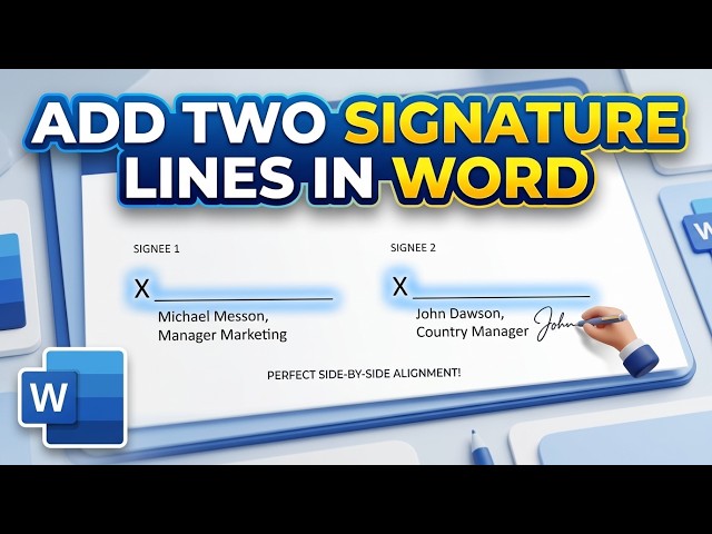 How to Add a Signature Line in Word | MS Word Trick: Add Dual Signature Lines Fast!