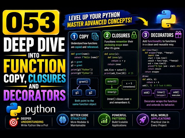 053 | Deep Dive Into Function Copy,Closures and Decorators