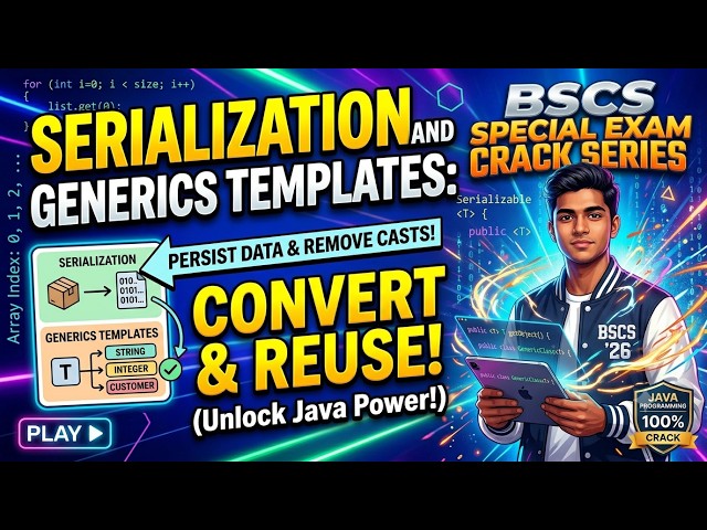 Lecture 6 |Java Serialization & Generics Explained | BSCS Exam Crack Series #fypシ #tranding
