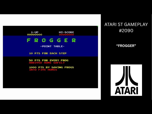 Frogger (Atari ST / Gameplay #2090)