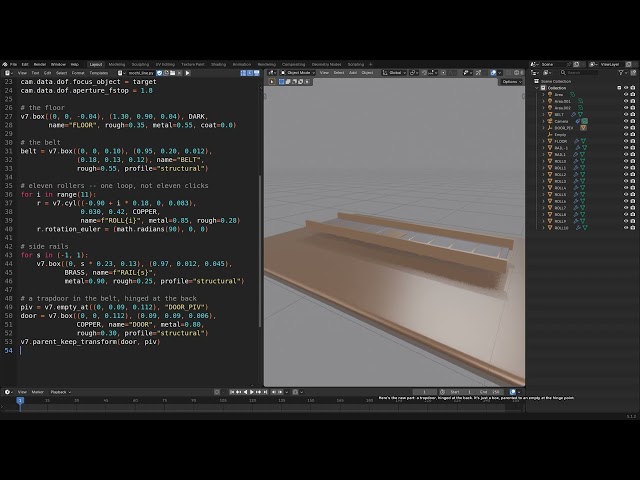 Building a Mochi Sorting Gate With Python (Blender 5.1, Start to Finish)