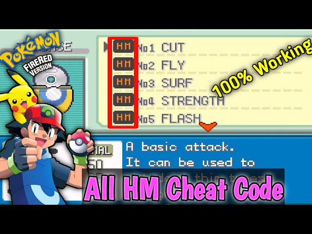 All HM Cheat Code Cut Fly Surf RockSmash Strength Waterfall Dive Flash || Fire Red || Gaming Science