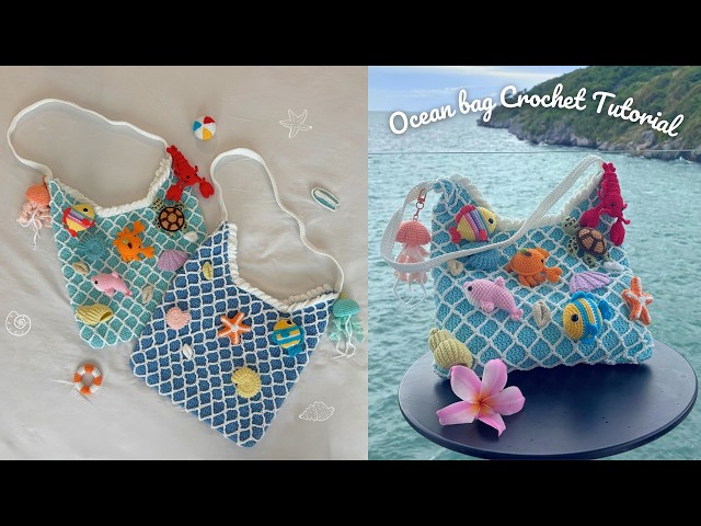 🌊 Crochet Ocean Bag Tutorial | Beautiful Ocean-Inspired Bag 🌺🐚