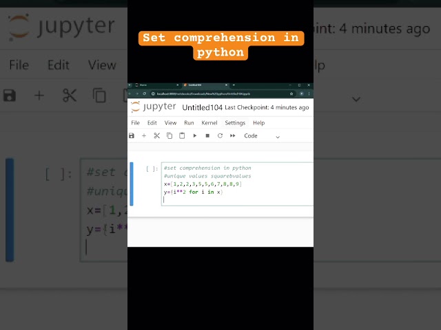 Part71 set comprehension in python #SetComprehension #PythonTips #CodingShorts #LearnPython #172