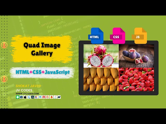 How to Create a Quad Image Gallery in HTML, CSS and JavaScript #coding #webdesign #jvcodes
