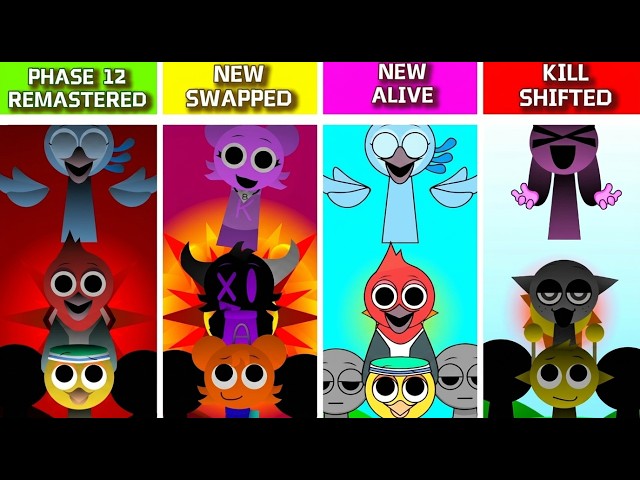 Sprunki Phase 12 Remastered | Footlong vs Swapped vs Alive vs Kill Shifted [Melissa & Rio D&B Edit]