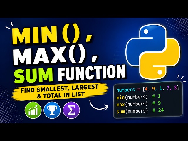 Python min(), max() & sum() Functions Explained | Find Smallest, Largest & Total
