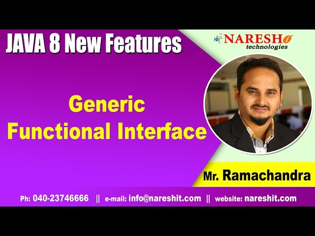 Java 8 Features Tutorials | Generic Functional Interface | Core Java Tutorials | by Mr.RamaChandra
