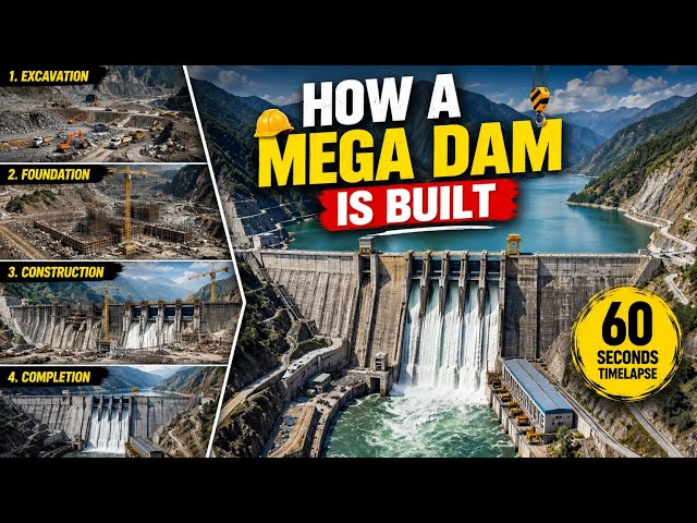 Massive Dam Construction Timelapse 🚧 | From Excavation to Mega Dam