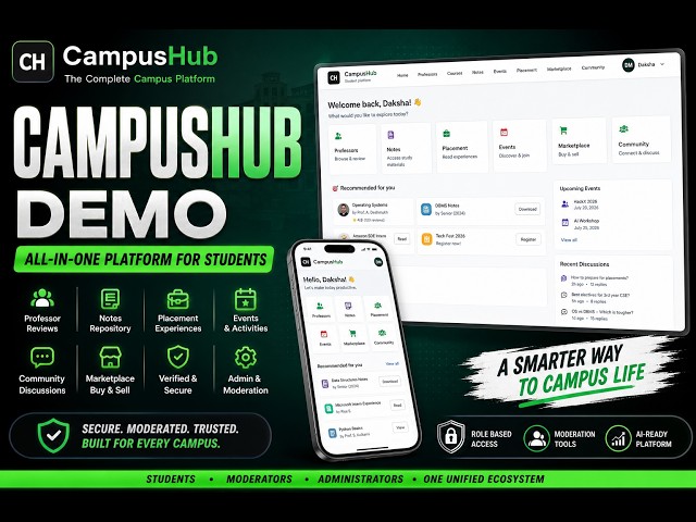 CampusHub 🚀 | The AI-Powered Campus Knowledge Ecosystem | Hackathon 2026 Demo