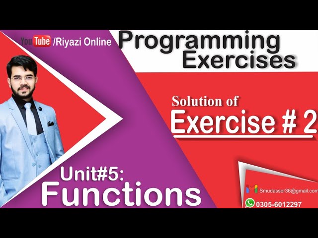 Unit 5 Functions | programming exercise solution | Exercise 2 class 10 computer chapter 5
