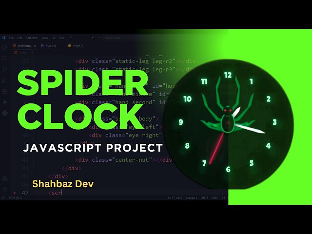 How to Build a Spider Clock using HTML, CSS & JavaScript