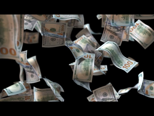 Dollars Falling Down Background Video - Wealth Visualization Money Falling