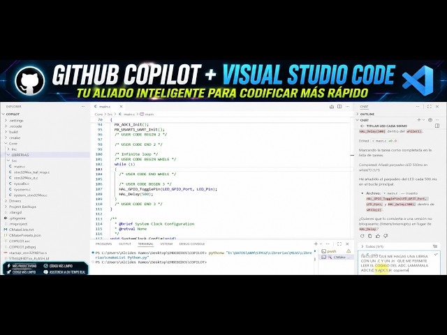 MY FIRST IMPRESSION OF GITHUB COPILOT IN VISUAL STUDIO CODE, Applied to STM32 in C