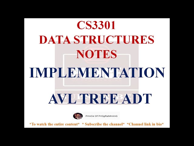 IMPLEMENTATION OF AVL TREE ADT |  C PROGRAM FOR AVL TREE  ADT | CS3301  DATASTRUCTURES NOTES