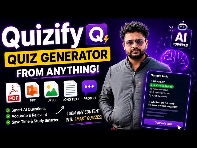 Quizify || Generate MCQs from PDF, PPT, Prompt & Text using AI || Hindi