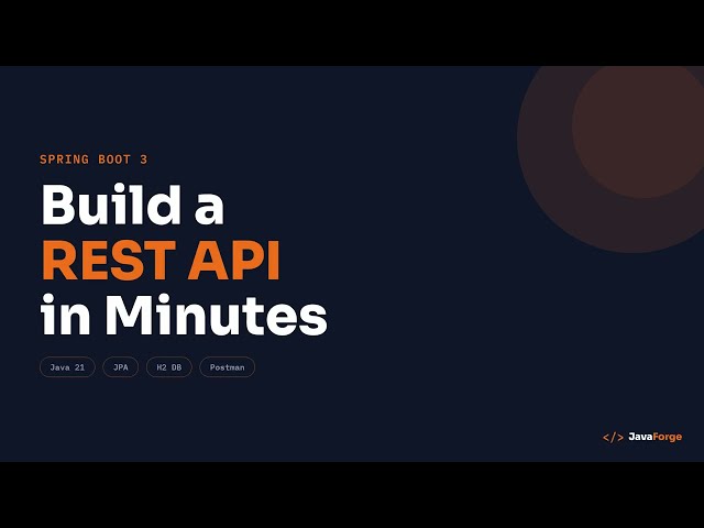 Build a REST API in Minutes with Spring Boot 3 | Java Fullstack Tutorial
