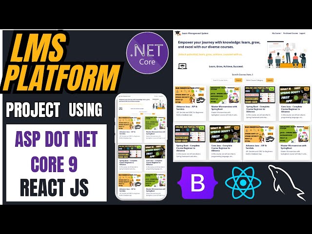 Learning Management System Project in ASP Dot Net Core, React JS | LMS Platform | ASP Dot Net Core 9