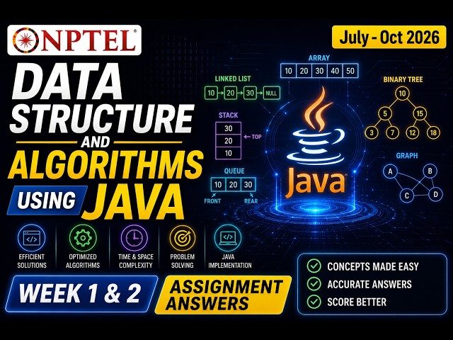 NPTEL Data Structure and Algorithms Using Java| Week 1 & 2 Assignment Answers 2026 | #dsa  #java