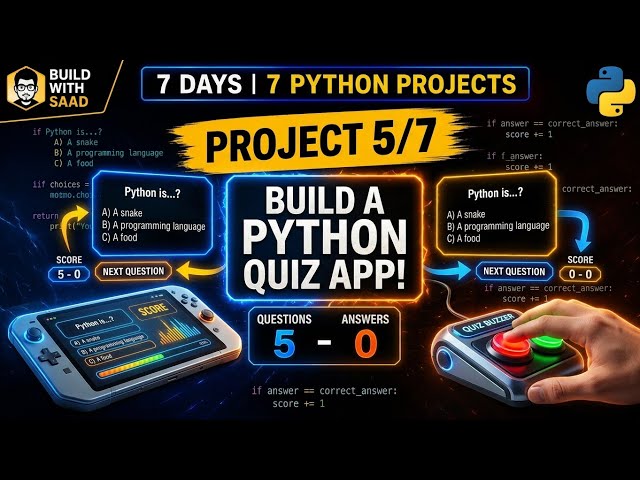 I Built a Quiz Game in Python 🧠 | Python Project 5/7