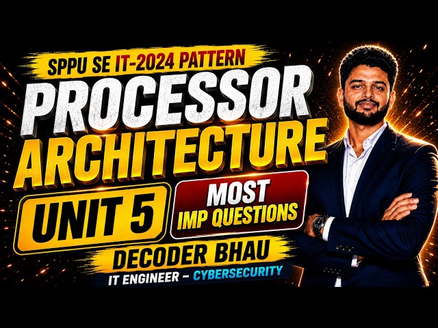 SPPU SE 2024 Processor Architecture Unit 5 Most Important Questions | ARM RISC CISC | Decoder Bhau