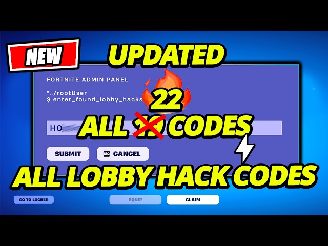 ALL 22 LOBBY HACK CODES (UPDATED) Fortnite Season 4 Admin Panel Codes!! How to GET ALL FREE Sprites!