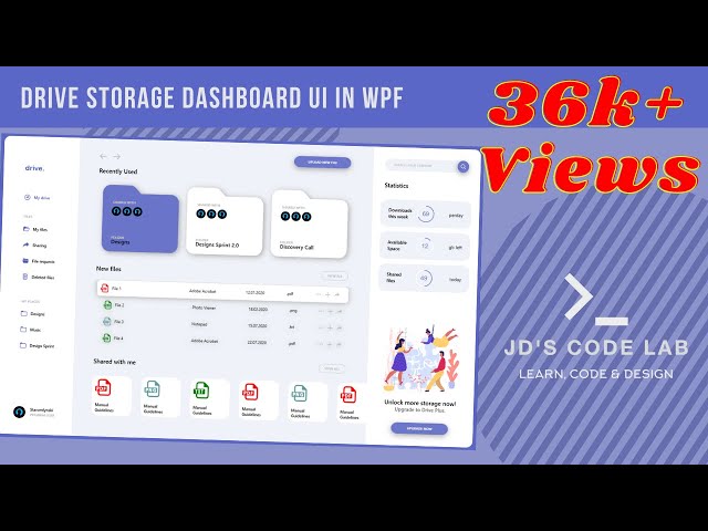 [Trending] WPF C# | Drive Storage Dashboard UI | UI Design in Wpf C# (Jd's Code Lab)
