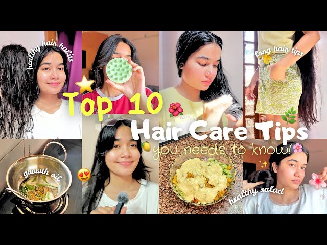 TOP 10 Hair Care Tips 🍋🌸⭐️ How to Grow Long, Healthy & Strong Hair 🌺✨☘️ #haircare