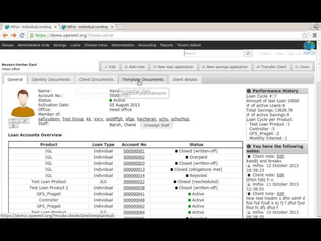 UI of Mifos X User Generated Documents (Google Summer of Code 2013)