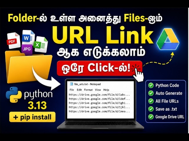 📌 Automatically Generate All File URLs Using Python | Python 3.13 Tutorial (Tamil)