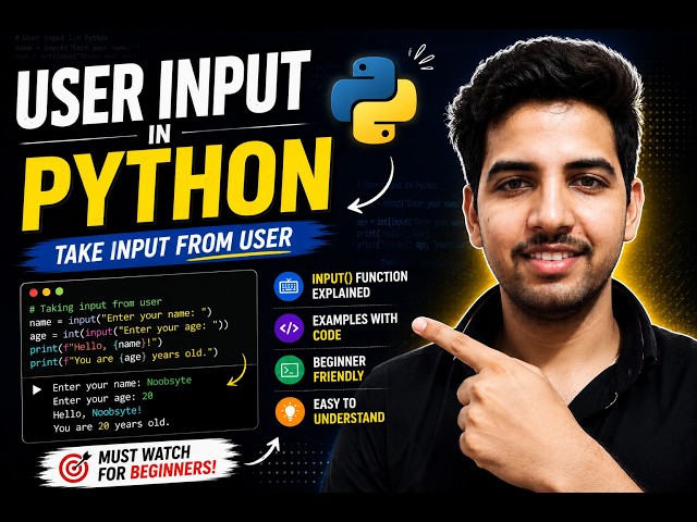 How to Take User Input in Python 🐍 | Python Input Function Explained for Beginners