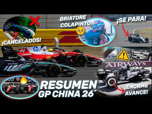 ¡¡CANCELADOS!! GUERRA FERRARI, RUSSELL se PARA, CADILLAC se CAE a PEDAZOS - RESUMEN GP CHINA F1 2026
