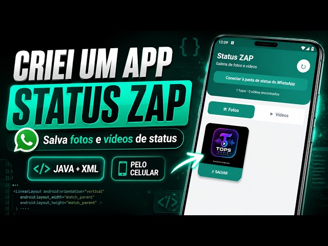 Criei um App para Salvar Vídeos de Status Usando Apenas o Celular!