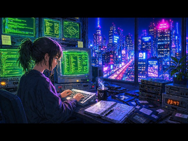 Midnight Coding The Digital Fever of 1984 | Nostalgic Retro Futurism for Deep Programming ⌨️🌆