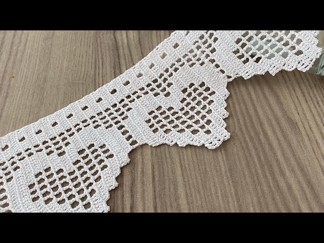 HEARTH PATTERNED Crochet Lace Edging Pattern for Cover Napkins and Towels