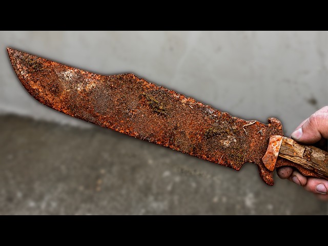 Restoration Very Rusted Old Rare Bowie Knife