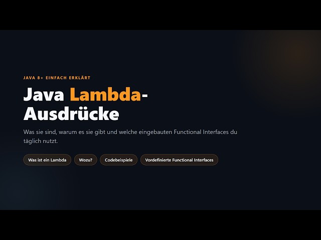 Java Lambda-Ausdrücke einfach erklärt | Predicate, Function, Consumer & Supplier (Deutsch)