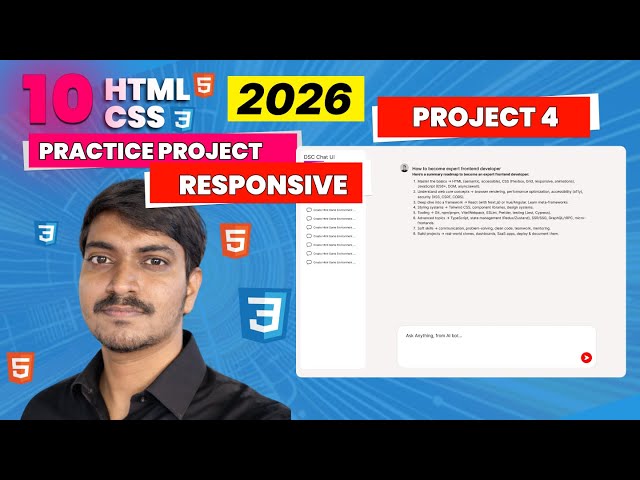 #4 Responsive – Chat UI Website | HTML CSS 10 Practice Projects Responsive Series | 2026
