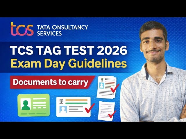 TCS TAG Test 2026 | Exam Day Guidelines & Documents to Carry | Must Watch