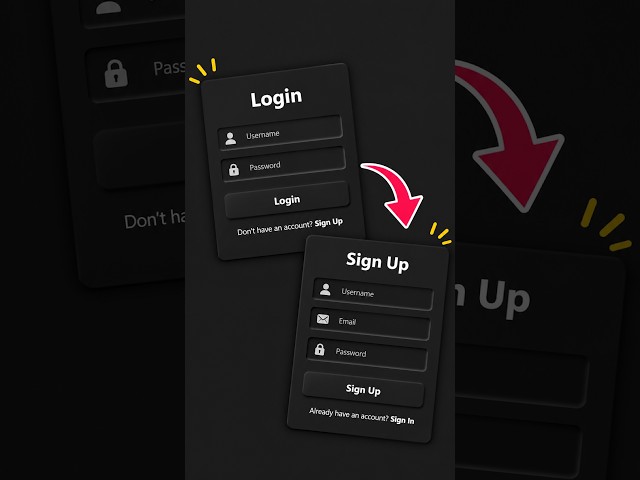 Code Effect #13 --- Wait… This Login UI Is Pure Dark Mode! 🖤😳 | HTML CSS #shorts  #webdevelopment