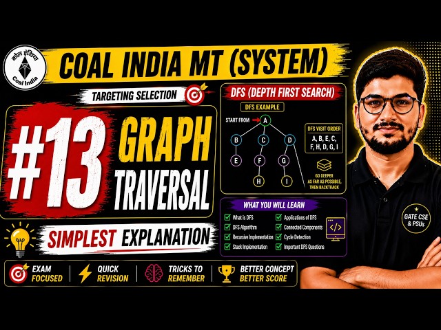 Coal India MT (System) 2026 |Algorithms(DFS of Graph)| CIL System One Shot of Imp Topics #coalindia