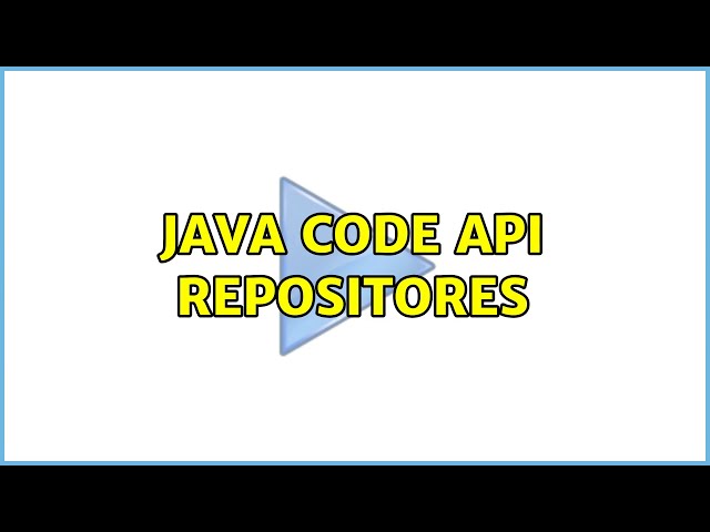 Java code API repositores