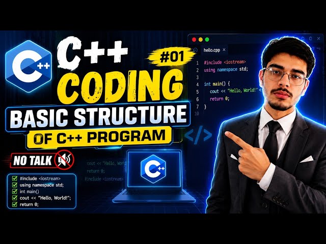 C++ Coding #01 | ASMR Coding Basic Structure of C++ Program |No Talk