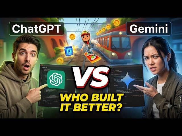 Coding Subway Surfers: ChatGPT vs Gemini (Who Wins?) 🤯 #aicoding #chatgpt