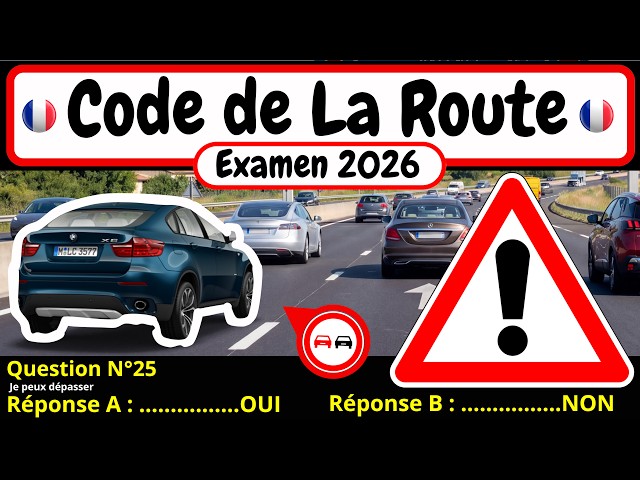 ✅ TEST GRATUIT DU CODE DE LA ROUTE 2026 🚗 293