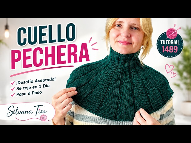 🧣 Tejí este Cuello Pechera reversible a dos agujas… ¡y cualquiera puede hacerlo! 💥